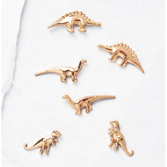 LAST SET Gold Dinosaur Stud Earring Set - Picture 3 of 4